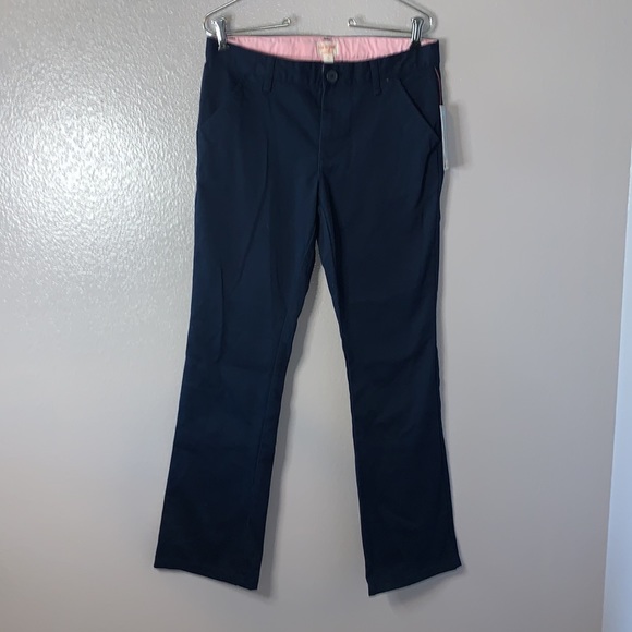 NWT Cat & Jack stretch blue girls 16 school uniform khaki pants - Picture 2 of 7